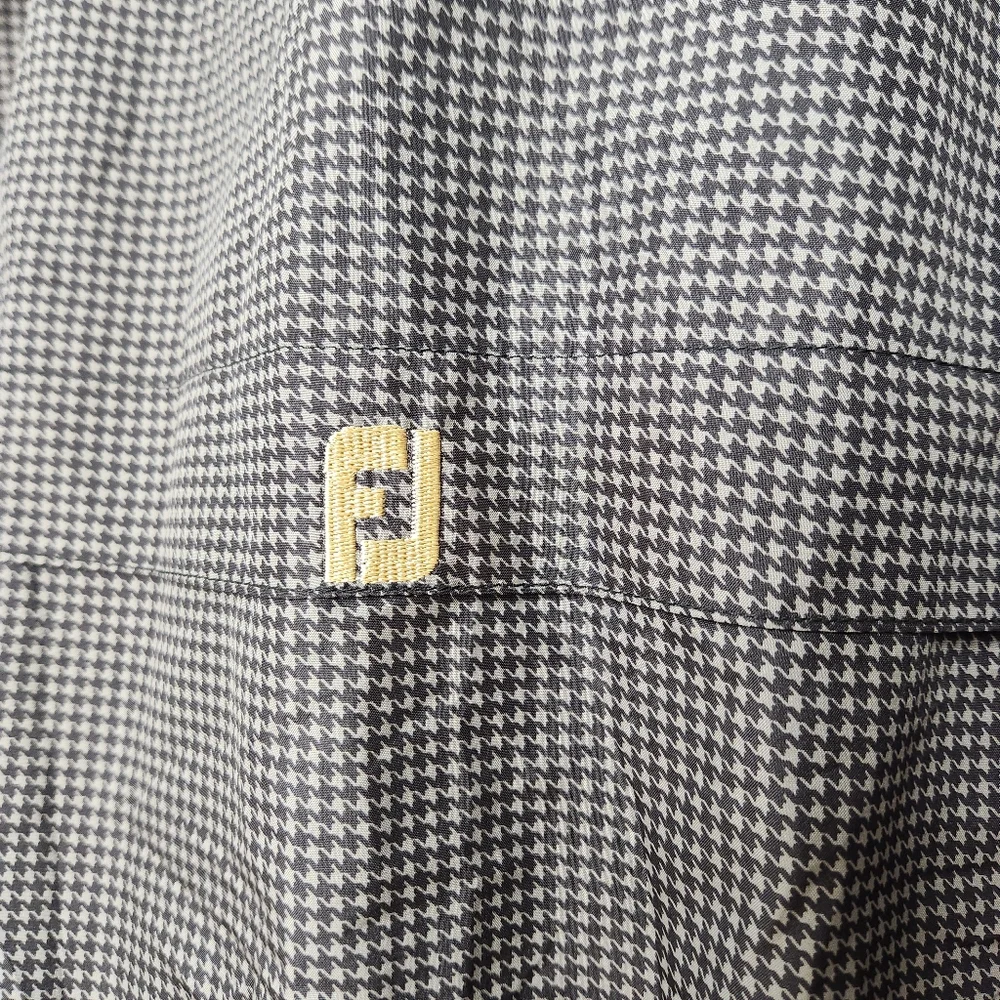 Men's DryJoys By FootJoy Houndstooth Black Beige Rain Golf Jacket Size Large - Picture 13 of 14